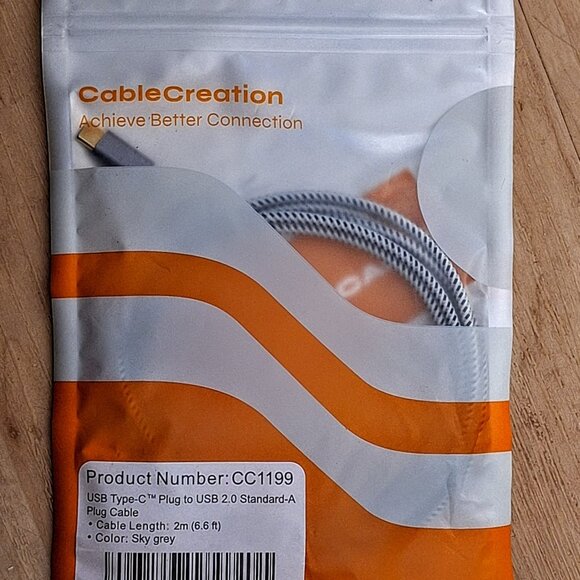 CableCreations Fast Charging Braided USB Type C Plug to USB 2.0 Standard-A - Picture 1 of 5